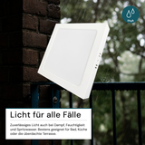 LED Aufbauleuchte in Weiß, 6 W, 230 V, IP44-geschützt, 600 lm, Lichtfarbe einstellbar, 112x26 mm, Deckenleuchte mit Diffusor, Badezimmerlampe