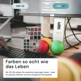 LED Büro-Stehleuchte, Up/Down, in Weiß, 100 W, 7000 lm, 4000 K (neutralweiß), UGR<16, CRI98, dimmbar, RG0, Bridgelux LED, Arbeitsplatzleuchte