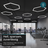 LED Deckenleuchte, HexaForm, 1er Set, 6500 K (Kaltweiß), Hexagon Leuchte, 40 W Garagenlampe, Salon Beleuchtung