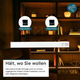 LED Schrankbeleuchtung mit Bewegungsmelder, Silberton, 60 cm, dimmbar, einstellbare Lichtfarbe, USB-aufladbar, einfache Befestigung, Unterbauleuchte