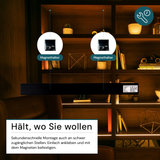 LED Schrankbeleuchtung mit Bewegungsmelder, schwarz, 40 cm, dimmbar, einstellbare Lichtfarbe, USB-aufladbar, einfache Befestigung, Unterbauleuchte