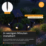 Gartenspots, IP54, 3000 K (warmweiß), 200 lm, LifePo4 Akku, monokristallines 5 W Solarpanel, flexible Montage, mit Erdspieß