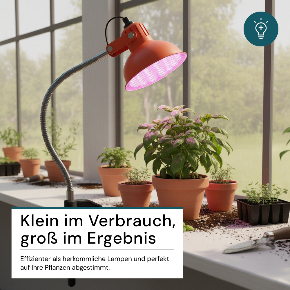 LED Pflanzenlampe E27, 18 W, Vollspektrum Grow Light, 322 μmol/m²/s bei 10  cm, für Keimung, Wachstum & Zimmerpflanzen, 1200 K (Warmweiß) LED  Pflanzenlampe E27, 18 W, 580 lm, warmweiß – fördert Keimung