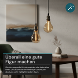 LED Filament Leuchtmittel, LINE, Amber, Bulb A60, E27, 2W, 65lm, 1800K, dimmbar