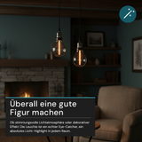 LED Filament Leuchtmittel, LINE, Smoke, Bulb A60, E27, 2W, 40lm, 1800K, dimmbar