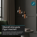 LED Filament Leuchtmittel, LINE, Smoke, Globe G80, E27, 2W, 40lm, 1800K, dimmbar