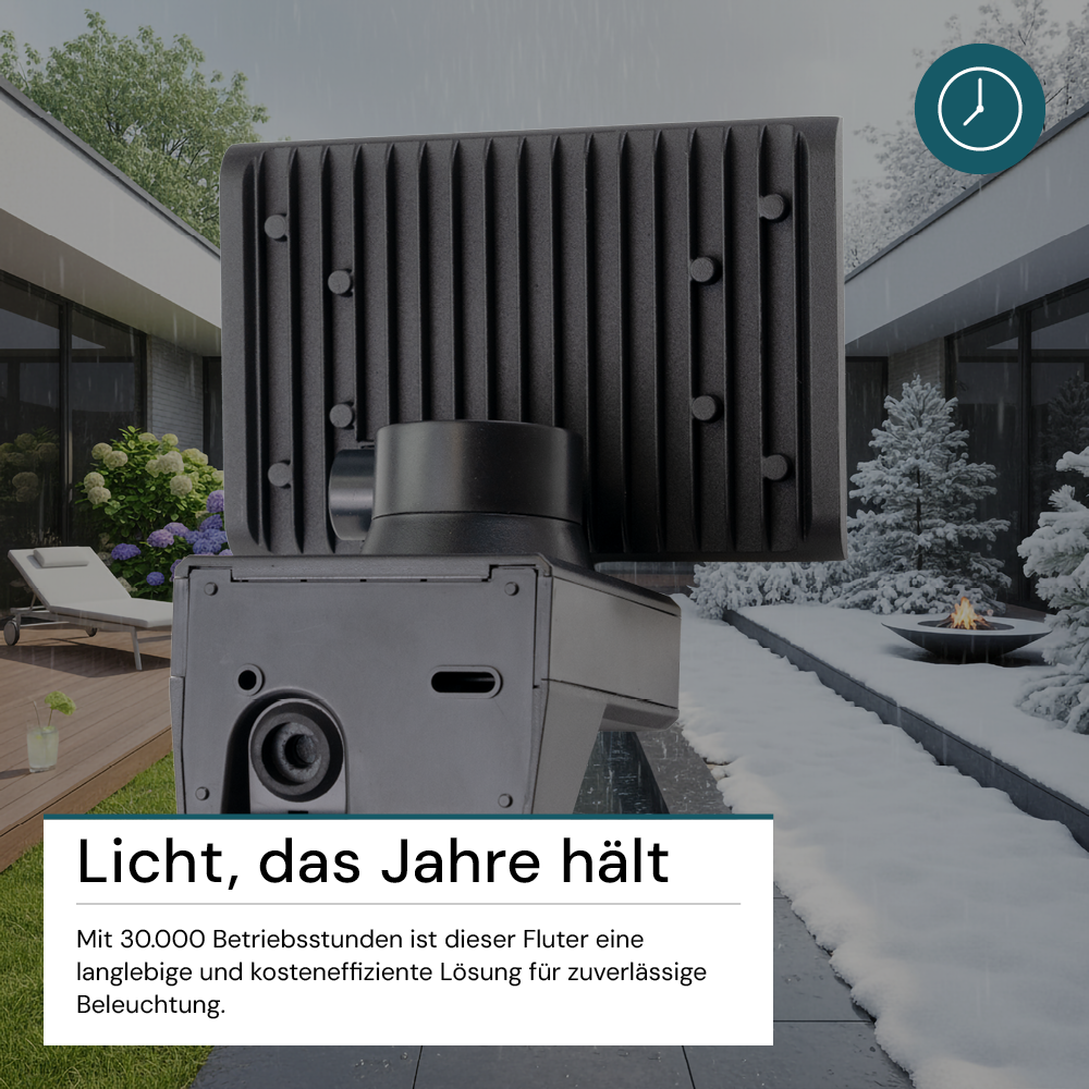 Schwenkbarer LED Fluter, 20 W, 2100 lm, 4000 K (neutralweiß), IP54, flexibler Strahler, Aluminiumdruckguss, Wandleuchte