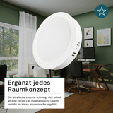 LED Aufbauleuchte in Weiß, 24 W, 230 V, IP44-geschützt, 2400 lm, Lichtfarbe einstellbar, 229x34 mm, Deckenleuchte mit Diffusor, Badezimmerlampe