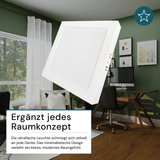 LED Aufbauleuchte in Weiß, 6 W, 230 V, IP44-geschützt, 600 lm, Lichtfarbe einstellbar, 112x26 mm, Deckenleuchte mit Diffusor, Badezimmerlampe