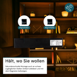 LED Schrankbeleuchtung mit Bewegungsmelder, schwarz, 20 cm, dimmbar, einstellbare Lichtfarbe, USB-aufladbar, einfache Befestigung, Unterbauleuchte