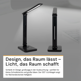 LED-Tischleuchte mit induktiver Ladestation, schwarz, inklusive Dimm- und CCT-Funktion, 5 W Leistung, 160x320 mm