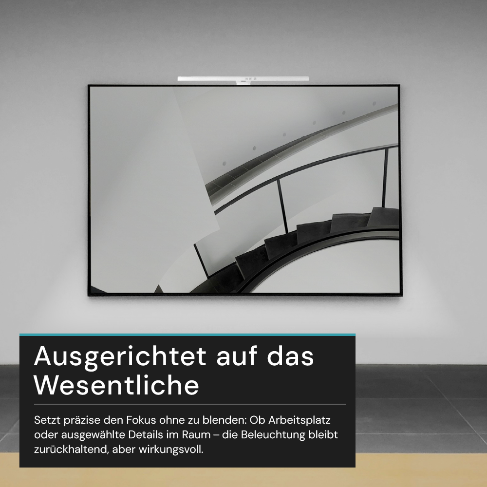 Monitor Lampe in Weiß, Touch Control, 50 cm, 5 W Leistung, Lichtfarbe und Helligkeit einstellbar, Bildschirmlampe