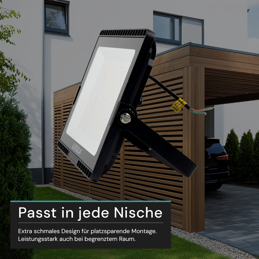 LED CCT Fluter, 150 W, 3000-6500 K (warm-, neutral-, kaltweiß), 15000 lm, schwarz, IP65