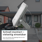 LED-Fluter, 30 W, 4000 K (neutralweiß), 3900 lm, grau, IP65