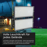 Stadion Fluter, 500 W, 6500 K (kaltweiß), 67500 lm, IP65, hohe Energieeffizienz, Großflächenstrahler