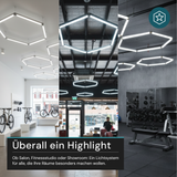 LED Deckenleuchte, HexaForm, 1er Set, 6500 K (Kaltweiß), Hexagon Leuchte, 40 W Garagenlampe, Salon Beleuchtung