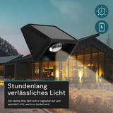 Solar LED Wandleuchte Außen, 1-flammig, 3 Lichtfarben einstellbar (CCT), IP54-wasserdicht, mit Akku, lange Leuchtdauer, Gartenleuchte