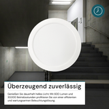 LED Aufbauleuchte in Weiß, 6W, 230 V, IP44-geschützt, 600 lm, Lichtfarbe einstellbar, Ø109x28 mm, Deckenleuchte mit Diffusor, Badezimmerlampe