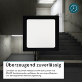 LED Aufbauleuchte in Schwarz, 6 W, 230 V, IP44-geschützt, 600 lm, Lichtfarbe einstellbar, 112x26 mm, Deckenleuchte mit Diffusor, Badezimmerlampe