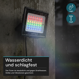 RGB LED-Fluter, 50 W, schwarz, IP65, mit Fernbedienung, RGBW-Farbwechsel