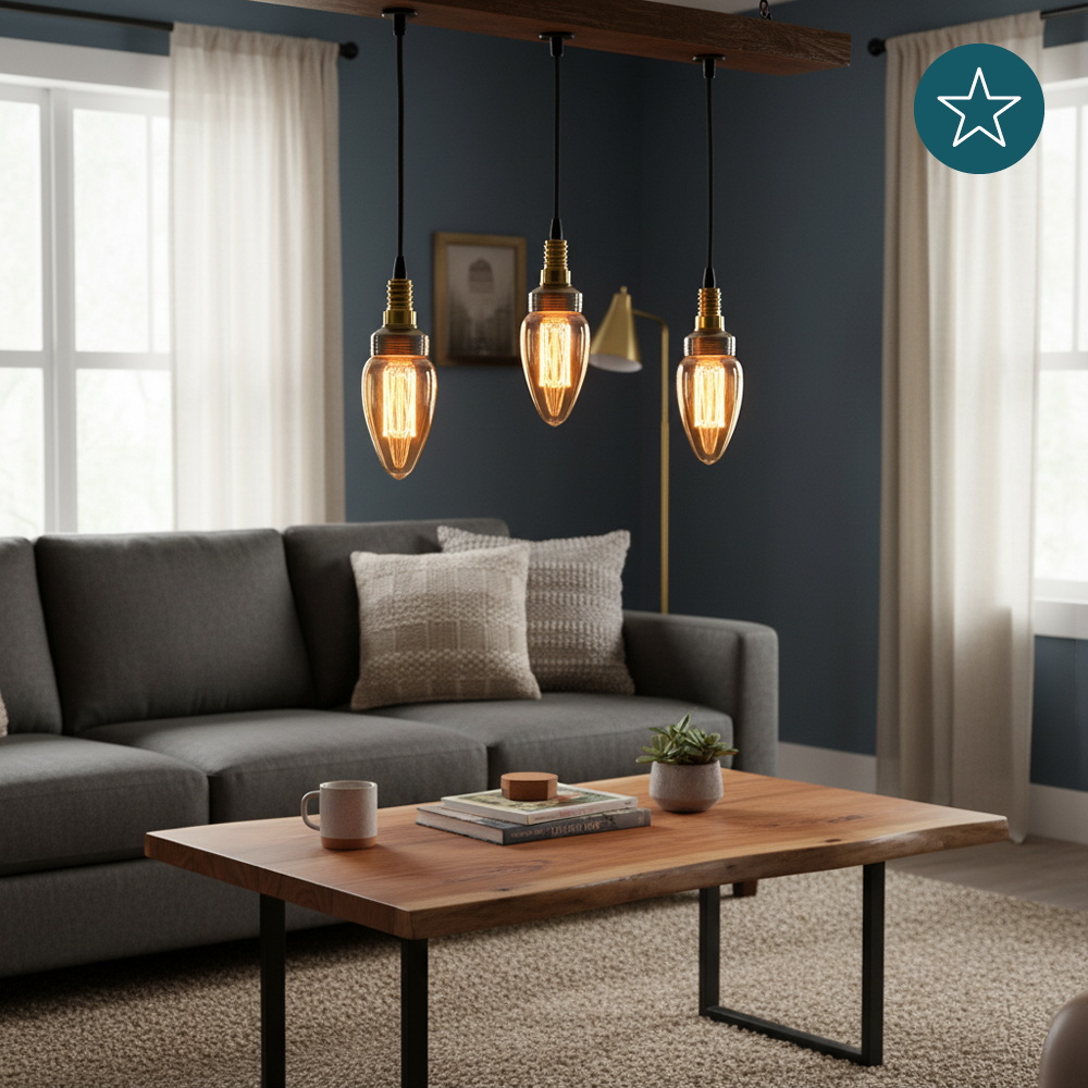 LED Filament Leuchtmittel, Vintage Dekoleuchte, Kerze C35, E14, 2.3W, 65lm, 1800K, dimmbar