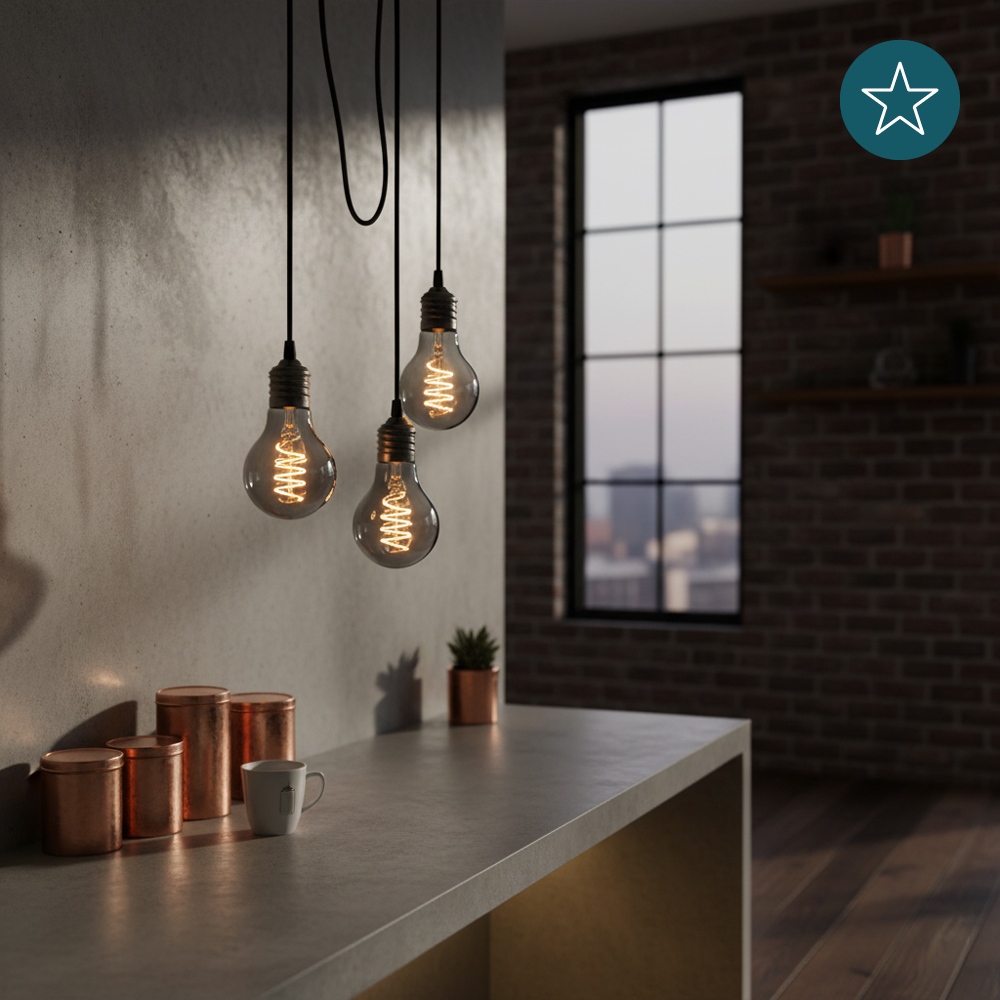 LED Filament Leuchtmittel, SPIRAL, Bulb A60, E27, 4W, 40lm, 1800K, dimmbar