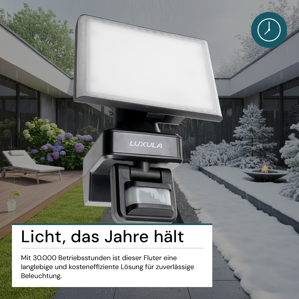 Schwenkbarer LED Fluter mit Bewegungsmelder, 20 W, 2100 lm, 4000 K (neutralweiß), IP54, flexibler Strahler, Aluminiumdruckguss, Wandleuchte