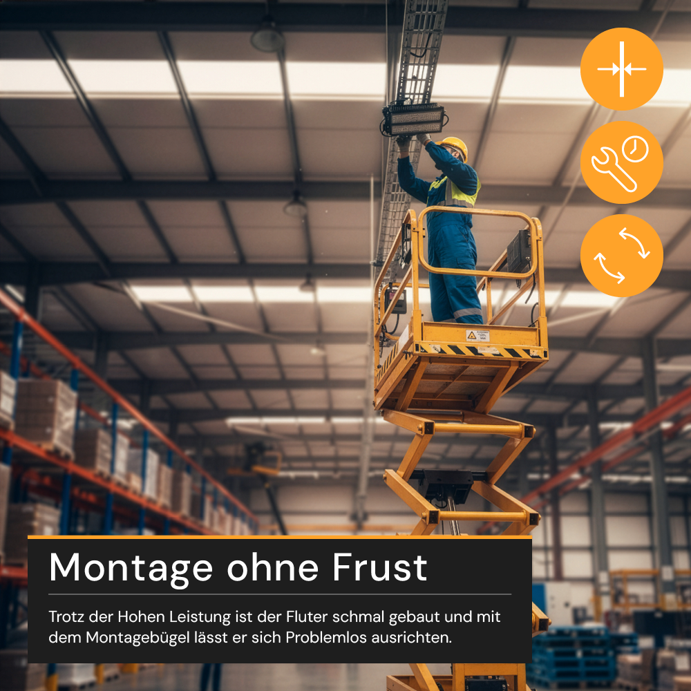 Profi Stadion Fluter, 200 W, 5000 K (neutralweiß), 26000 lm, IP66, Meanwell Driver, LUMILEDS LED