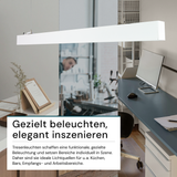 LED Büro-/Tresenleuchte Up&Down, weiß, 120 cm, 30 W, 3600 lm, UGR<19, 3000-6500 K (CCT), LIFUD Netzteil, erweiterbar, Aluminium