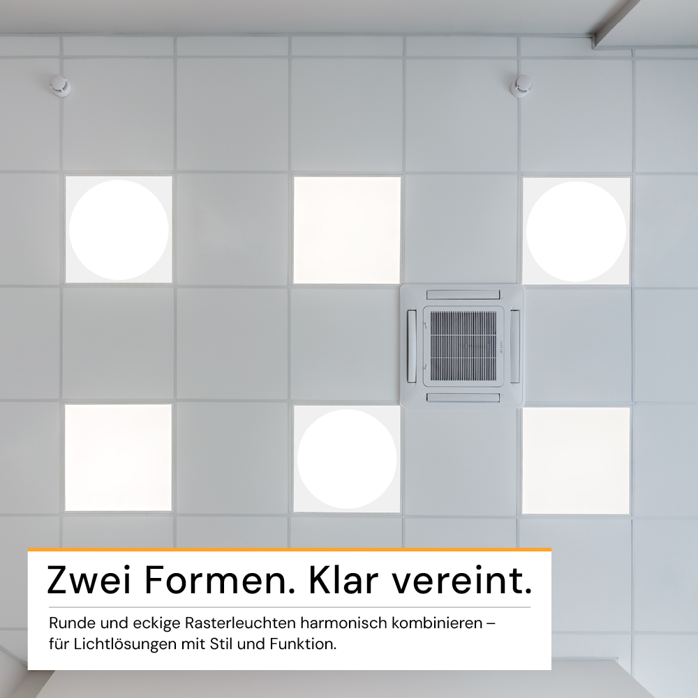 5er Pack LED-Panel mit runder Leuchtfläche, 62x62 cm, 30 W, 3600 lm, 4000 K (neutralweiß), Lifud Netzteil