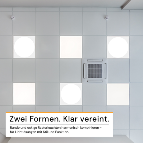 5er Pack LED-Panel mit runder Leuchtfläche, 62x62 cm, 30 W, 3600 lm, 4000 K (neutralweiß), Lifud Netzteil.