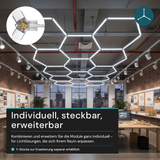 LED Deckenleuchte, HexaForm, 5er Set, 6500 K (Kaltweiß), Hexagon Leuchte, Garagenlampe, Salon Beleuchtung
