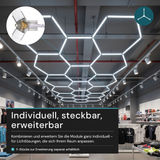 LED Deckenleuchte, HexaForm, 8er Set, 6500 K (Kaltweiß), Hexagon Leuchte, Garagenlampe, Salon Beleuchtung