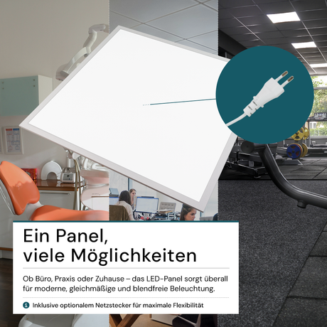 6er Pack LED-Panel mit Farbtemperaturwechsel CCT, 3000-6000 K, 62x62 cm, Back-lit, 36W, 3600 lm