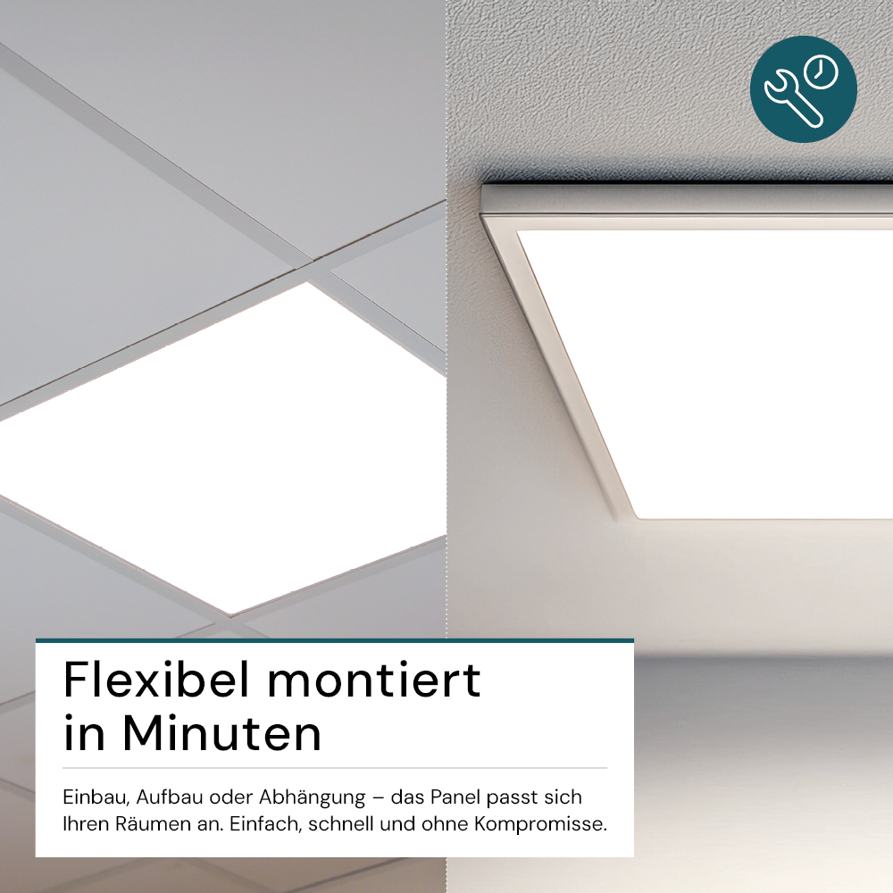 6er Pack LED BackLit Panel UGR<19, 62x62 cm, 36W, 3600lm, 6000K