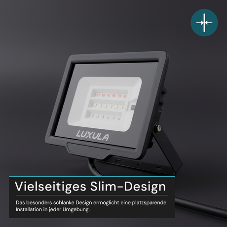RGB LED-Fluter, 10 W, schwarz, IP65, mit Fernbedienung, RGBW-Farbwechsel