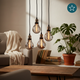 LED Filament Leuchtmittel, LINE, Smoke, Bulb A60, E27, 2W, 40lm, 1800K, dimmbar