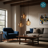 LED Filament Leuchtmittel, LINE, Amber, Globe G80, E27, 2W, 65lm, 1800K, dimmbar