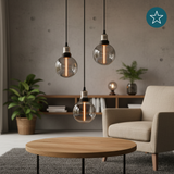 LED Filament Leuchtmittel, LINE, Smoke, Globe G80, E27, 2W, 40lm, 1800K, dimmbar