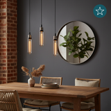 LED Filament Leuchtmittel, TUBE LINE, Smoke, E27, T30, 2W, 40lm, 1800K, dimmbar