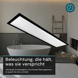 LUXULA LITEQ 80, LED-Panel mit Fernbedienung, 80×20 cm, schwarz, 40 W, 4400 lm, UGR<19, Helligkeit und Lichtfarbe einstellbar