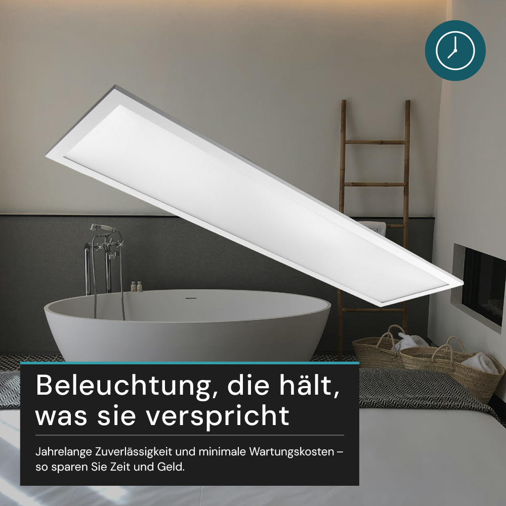 LUXULA LITEQ 100, LED-Panel mit Fernbedienung, 100×25 cm, weiß, 40 W, 4400 lm, UGR<19, Helligkeit und Lichtfarbe einstellbar