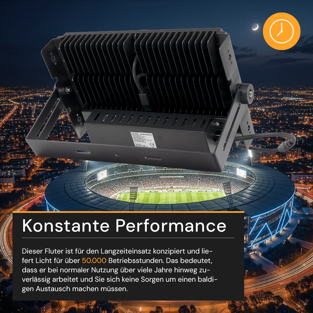 Profi Stadion Fluter, 300 W, 5000 K (neutralweiß), 39000 lm, IP66, Meanwell Driver, LUMILEDS LED
