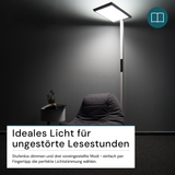 2er Pack LED Büro-Stehleuchte, Up/Down, weiß, 100 W, 7000 lm, 4000 K (neutralweiß), UGR<16, CRI98, dimmbar, RG0, Bridgelux LED, Arbeitsplatzleuchte