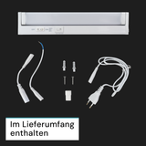 LED-Unterbauleuchte, schwenkbar, mit Schalter, 30 cm, 4 W, 400 lm, einstellbare Lichtfarbe, dimmbar, erweiterbar, Küchen- und Schrankbeleuchtung