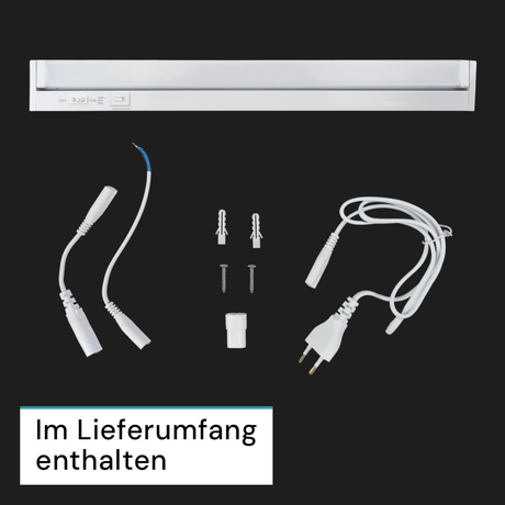 LED-Unterbauleuchte, schwenkbar, mit Schalter, 84 cm, 12 W, 1200 lm, einstellbare Lichtfarbe, dimmbar, erweiterbar, Küchen- und Schrankbeleuchtung
