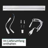 LED-Unterbauleuchte, schwenkbar, mit Schalter, 115 cm, 16 W, 1600 lm, einstellbare Lichtfarbe, dimmbar, erweiterbar, Küchen- und Schrankbeleuchtung