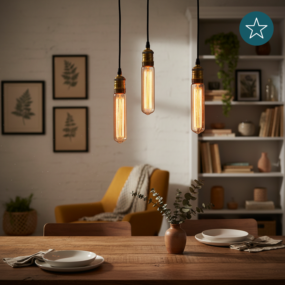 LED Filament Leuchtmittel, Vintage Dekoleuchte, Röhre T30, E27, 2.3W, 65lm, 1800K, dimmbar