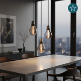 LED Filament Leuchtmittel, LINE, Smoke, Bulb A60, E27, 2W, 40lm, 1800K, dimmbar