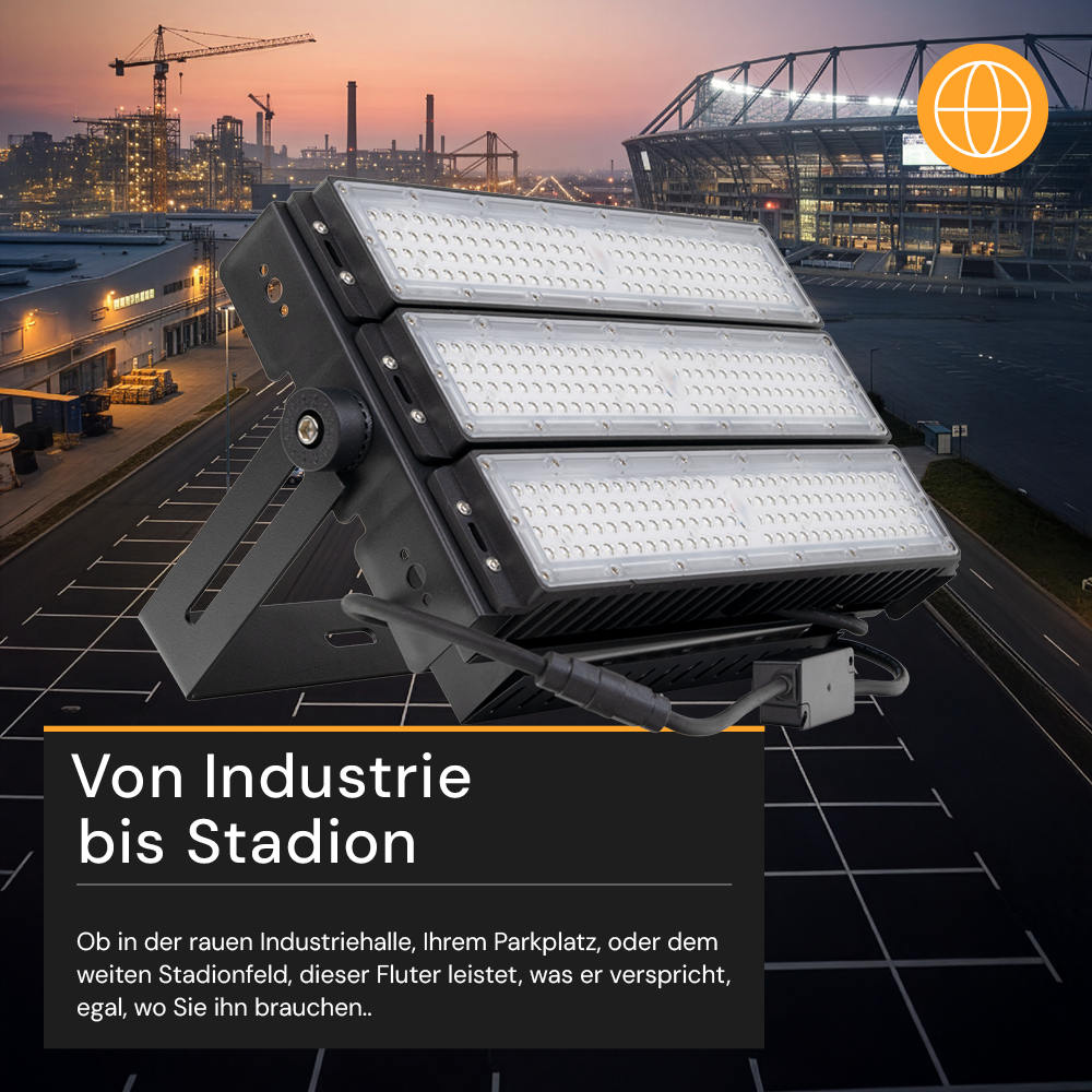 Profi Stadion Fluter, 300 W, 5000 K (neutralweiß), 39000 lm, IP66, Meanwell Driver, LUMILEDS LED
